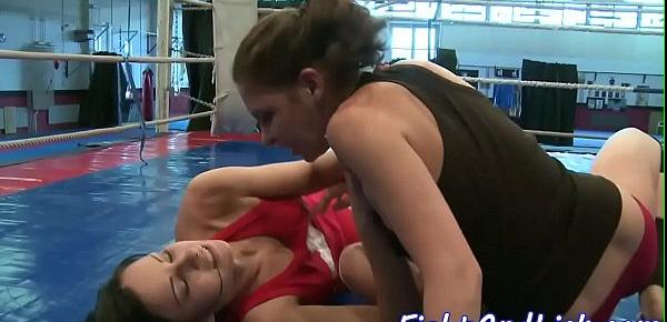  Wrestling babes pussytoying and assfingering